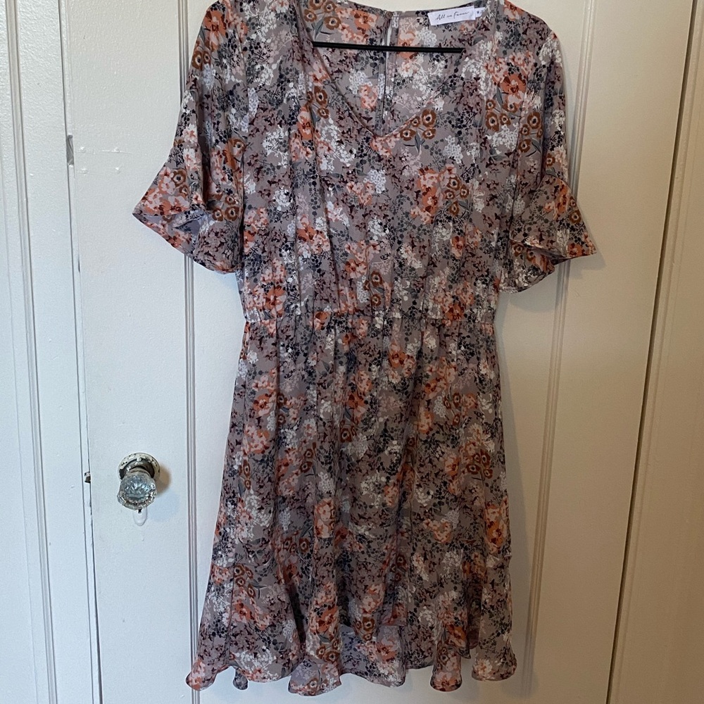 All in Favor A-Line Floral Dress